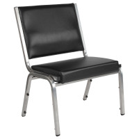Flash Furniture XU-DG-60442-660-1-BV-GG HERCULES Series 1500 lb. Rated Black Antimicrobial Vinyl Bariatric Medical Reception Chair